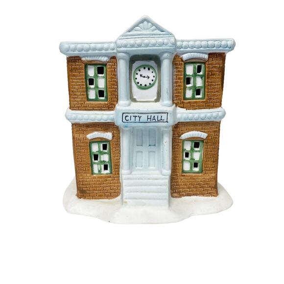 Victorian Village Collectibles Hand Painted Porcelain City Hall - Picture 1 of 11